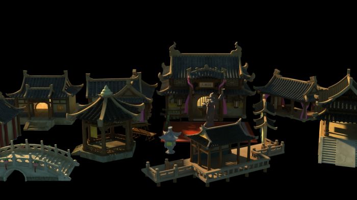 古代建筑合集超值打包模型-古代场景模型库-模型下载-cg模型网