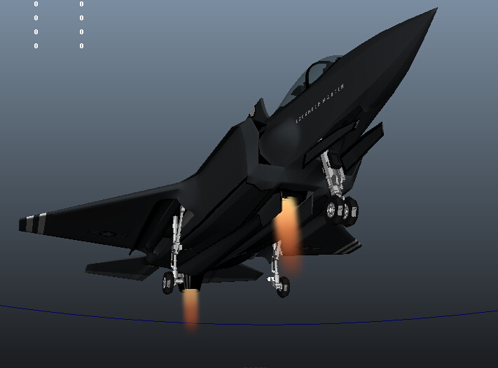 f35战斗机 有火焰喷射特效的战斗机 _a6熊c作品_飞机/航空器军用飞机