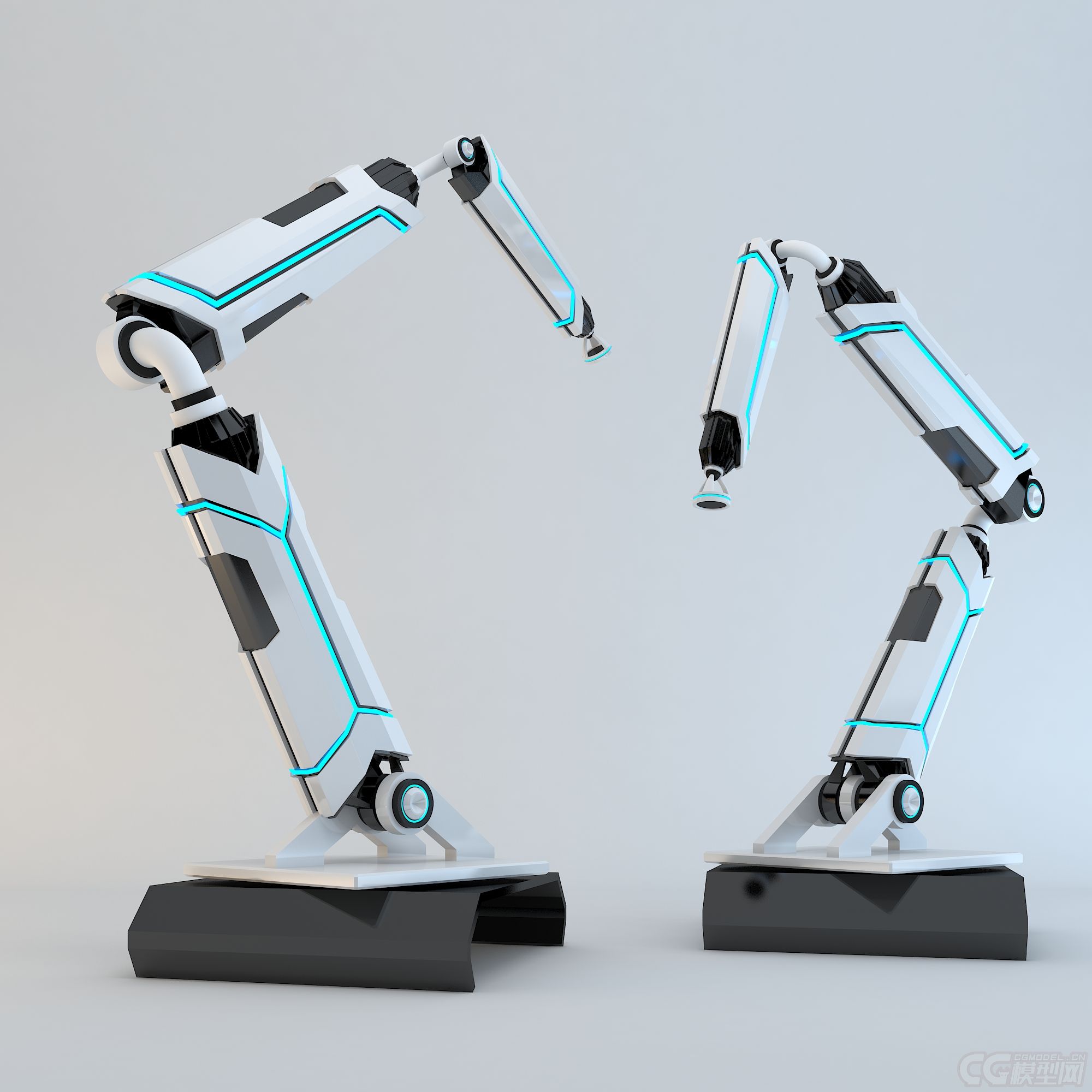 工业高科技全自动机器手臂机械手臂科幻色彩风格模型 机器人／机甲模型库 模型下载 Cg模型网 4049