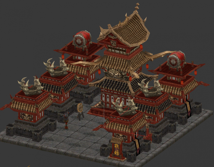 古风建筑军营游戏场景模型模型-古代场景模型库-FBX(.fbx)模型下载-cg模型网