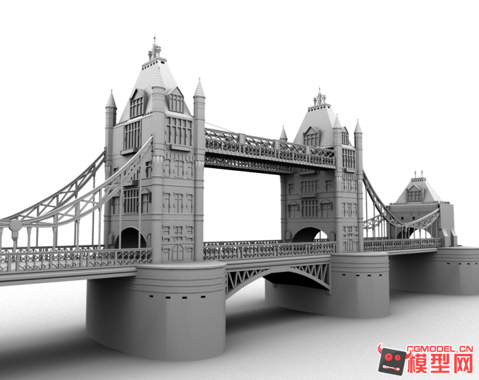 第一次作品-伦敦桥_↘简简单单作品_场景自然场景_cg模型网