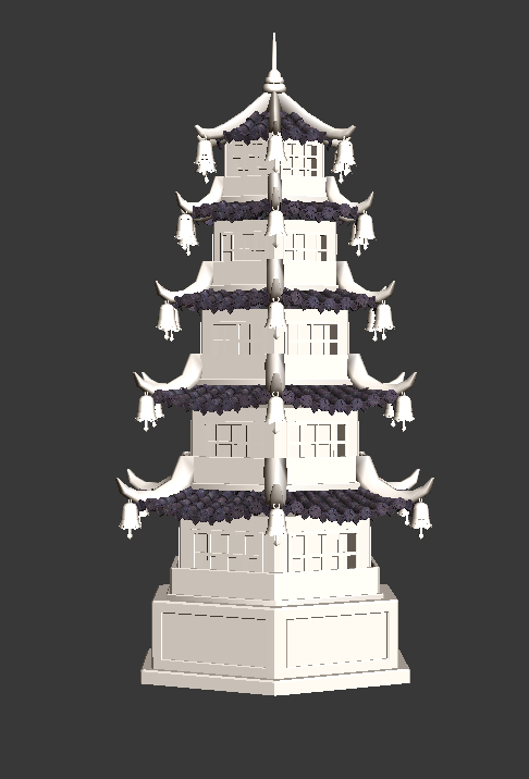宝塔镇河妖法华寺震天宝塔模型下载