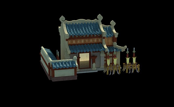 古风钟鼓塔模型-古代场景模型库-Maya(.ma/.mb)模型下载-cg模型网