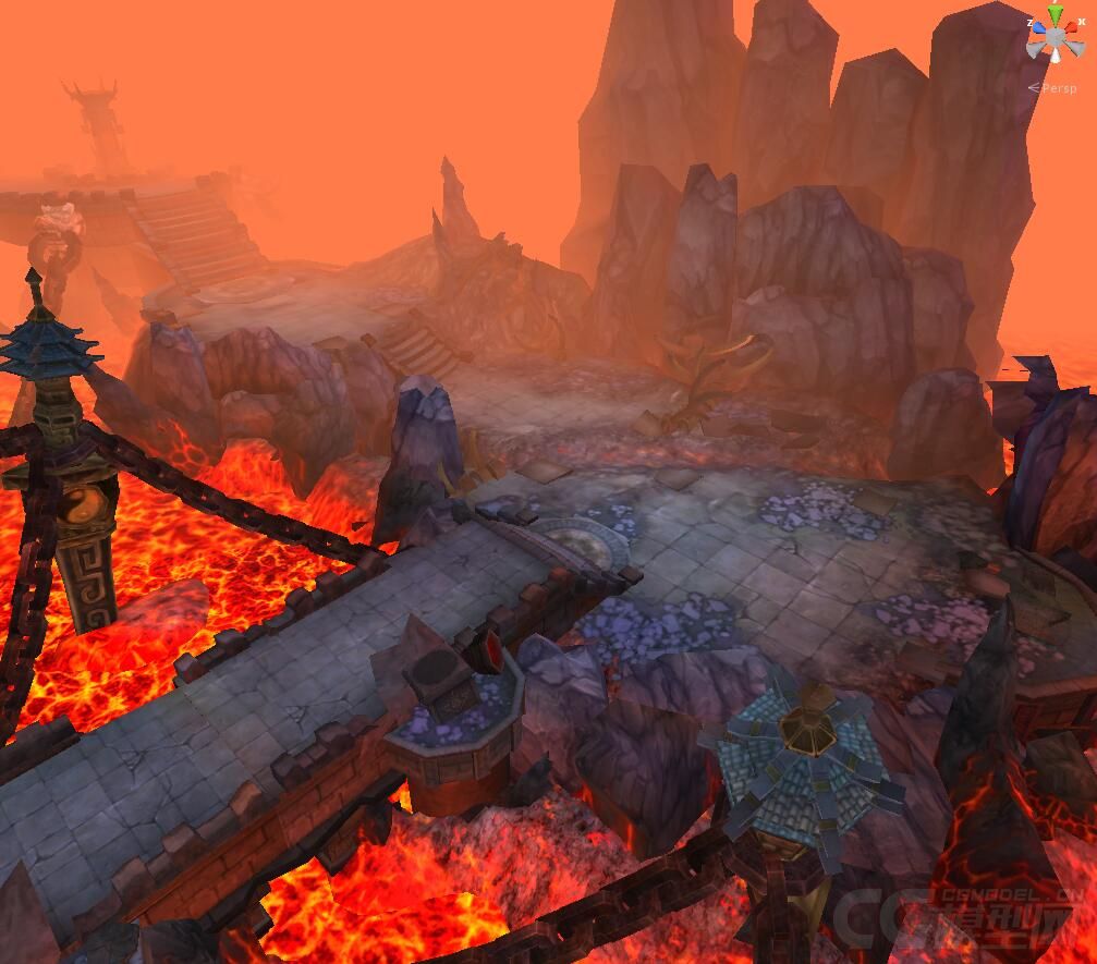 unity3d资源 u3d火焰领域场景6个