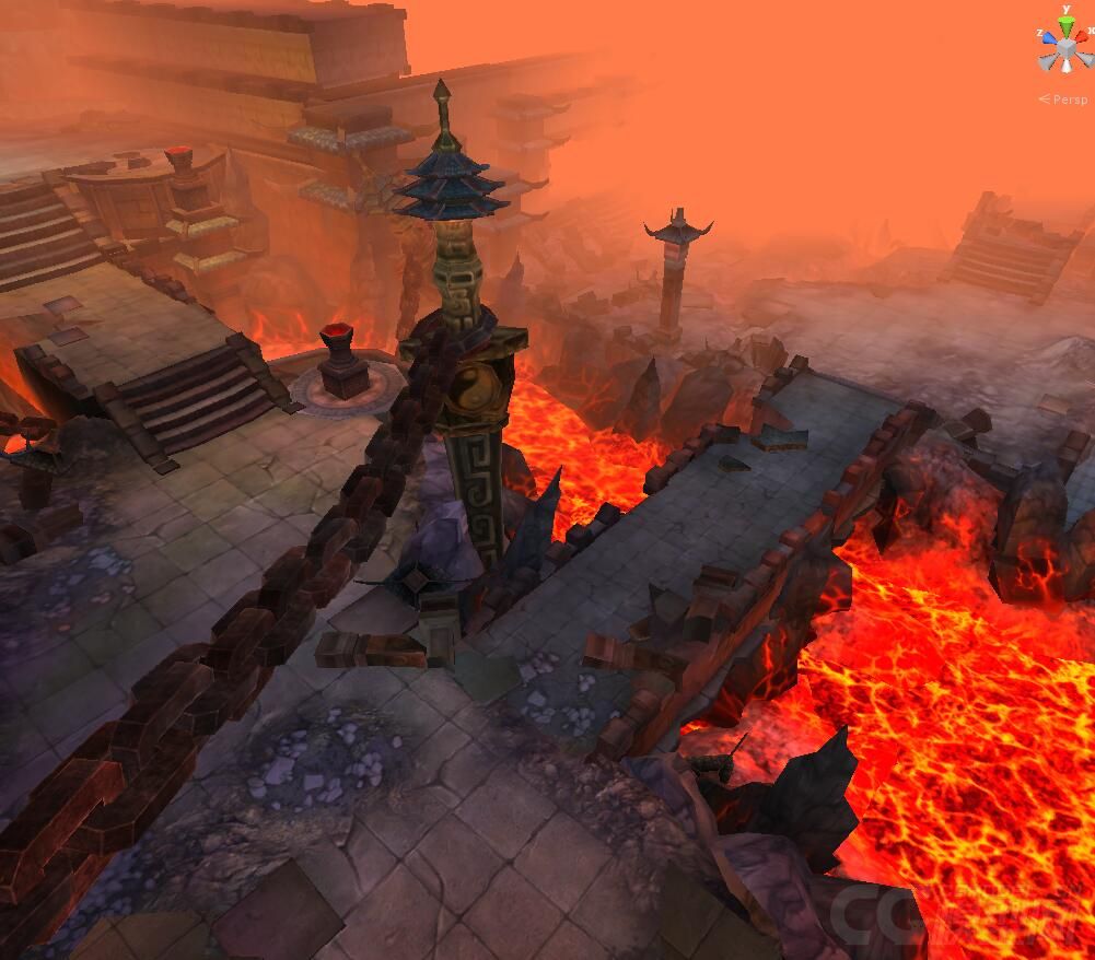 unity3d资源 u3d火焰领域场景6个