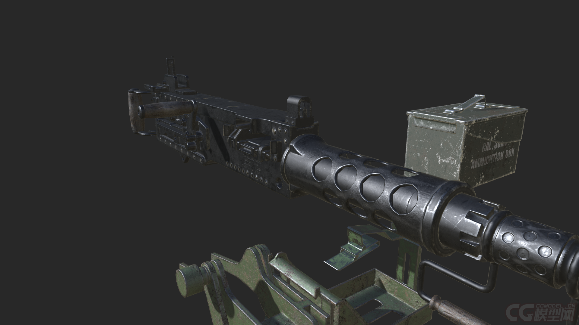 m2重型机枪.带底座-冷兵器-武器-椰子与国王-cg模型网