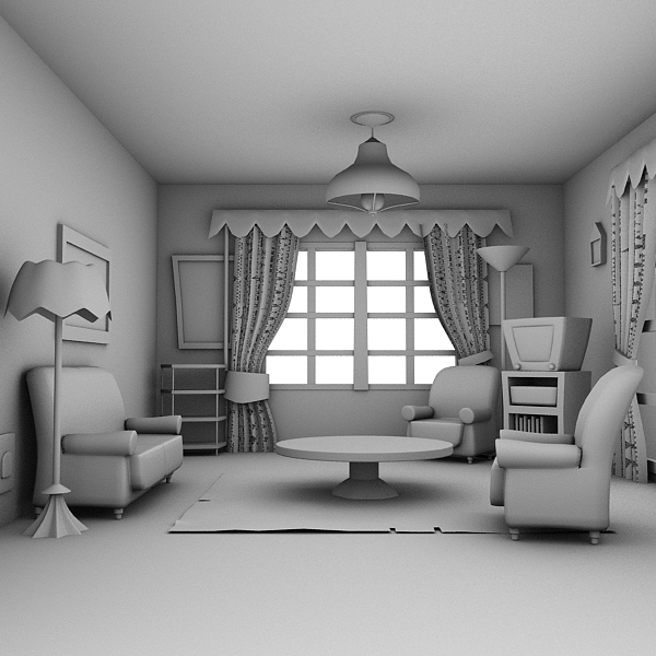 卡通房间_13840462281作品_场景自然场景_cg模型网