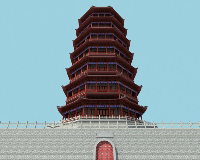 八角楼 塔楼_wljd44作品_场景自然场景_cg模型网