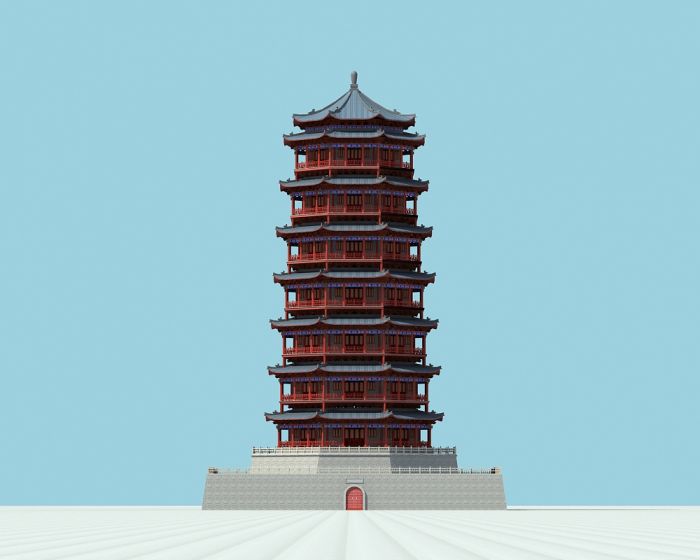 八角楼 塔楼_wljd44作品_场景自然场景_cg模型网