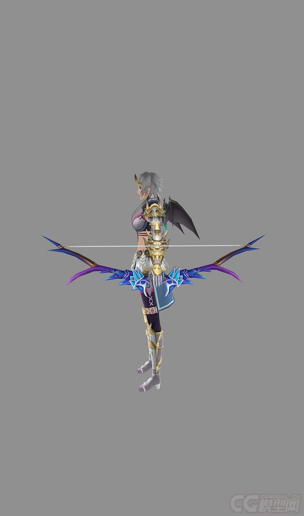 带绑定的暗黑女弓箭手精度模型带绑定模型