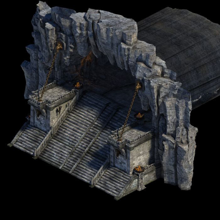高精度石头大门模型