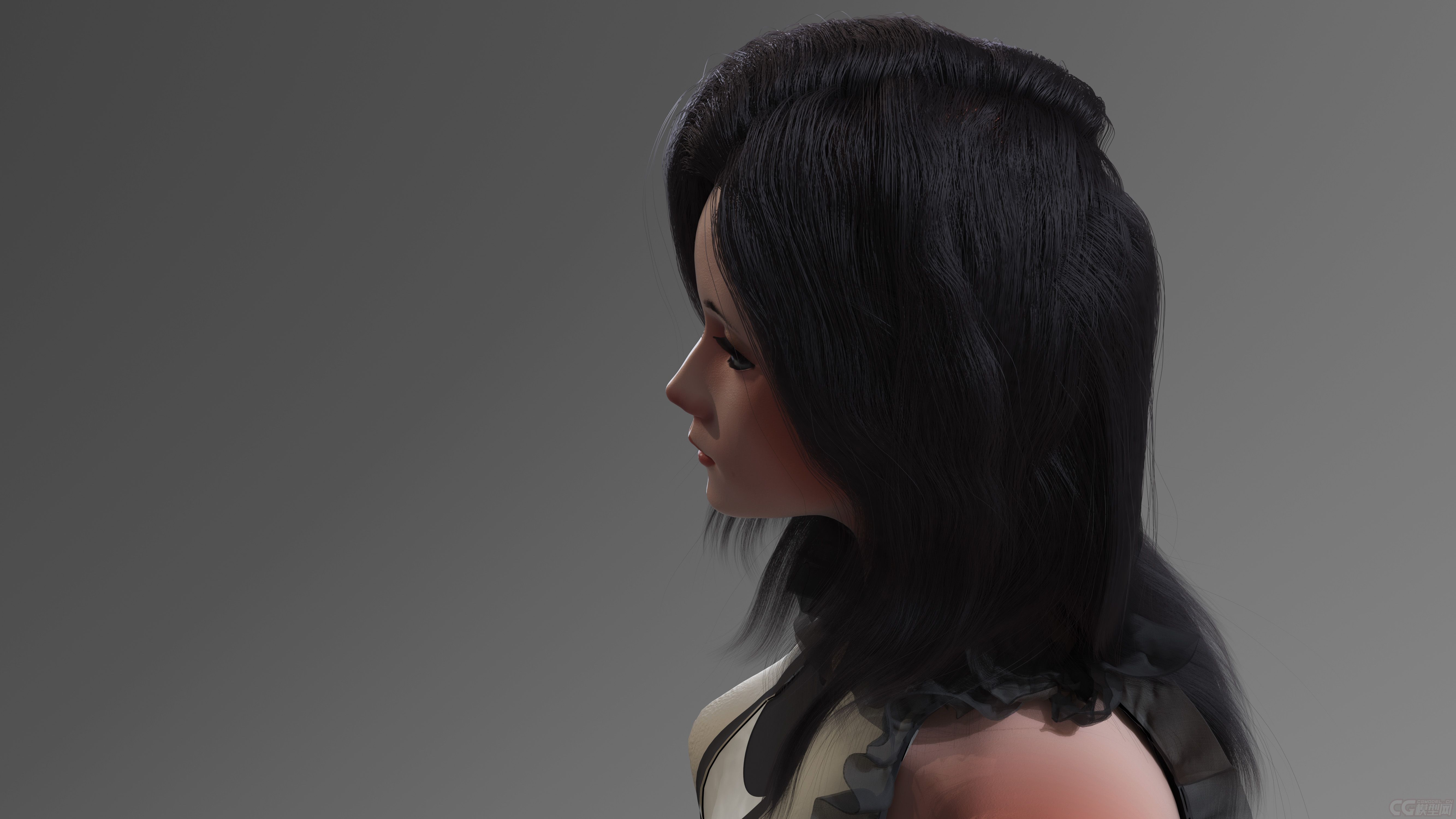 超细腻带毛发女人模型