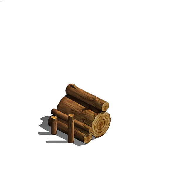 q版木椅子,木围栏,木头堆