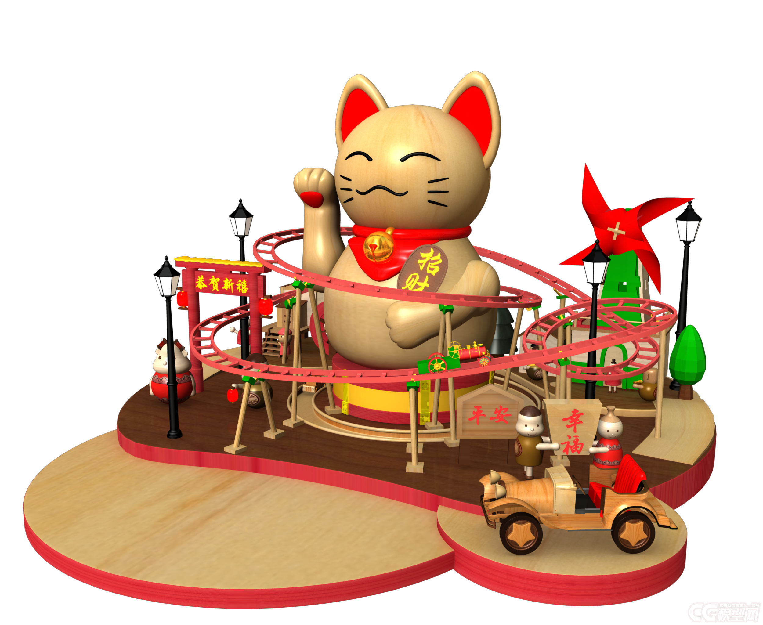 招财猫,吉祥物,新年