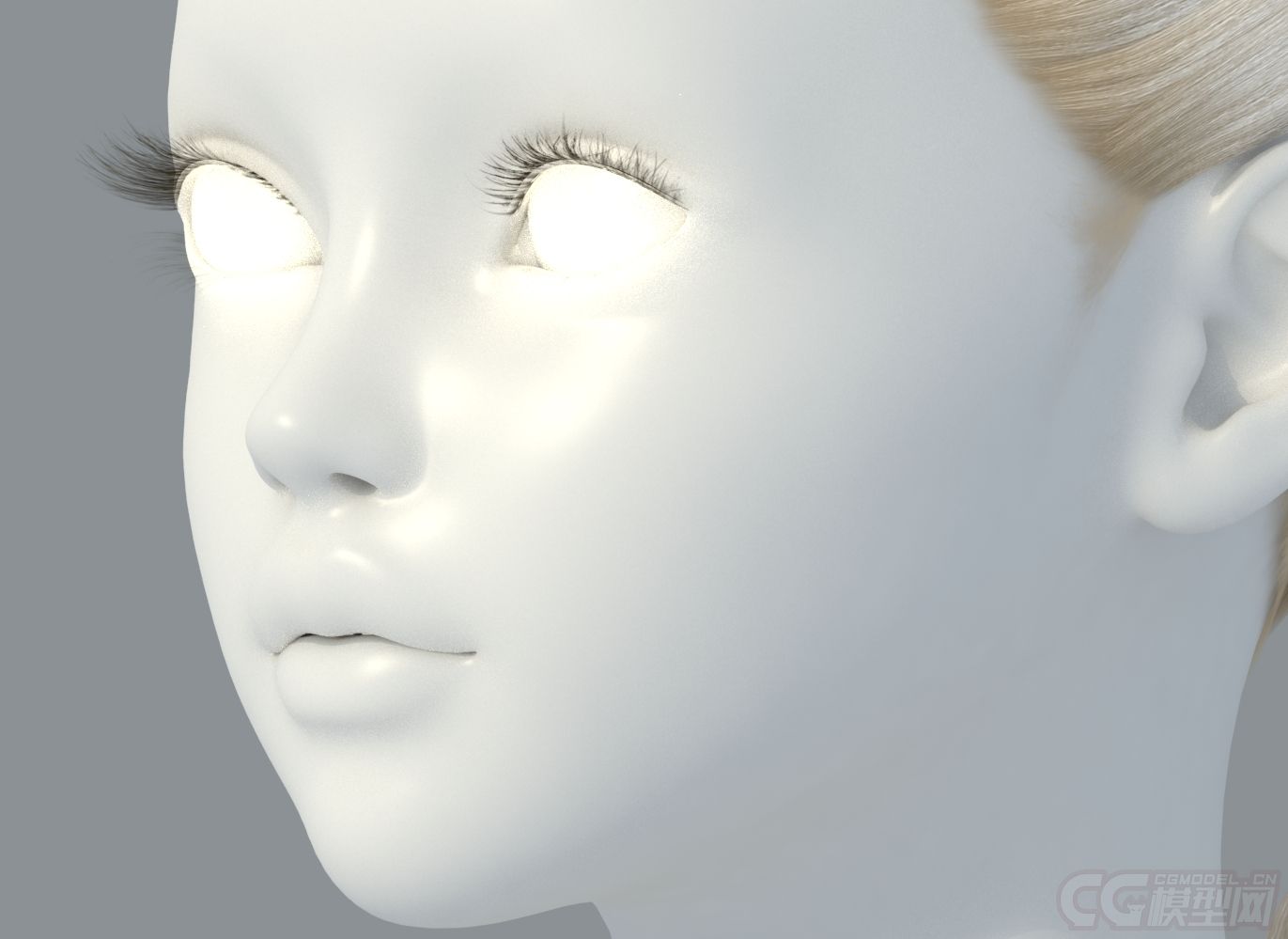 大眼睛美少女_不语_颜作品_人物孩子-女_cg模型网