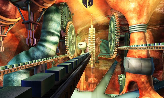 卡通魔幻机械工厂场景,材质灯光全,部分有设定,360无死角 科幻齿轮