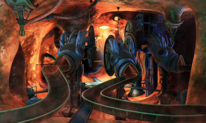 卡通魔幻机械工厂场景,材质灯光全,部分有设定,360无死角 科幻齿轮