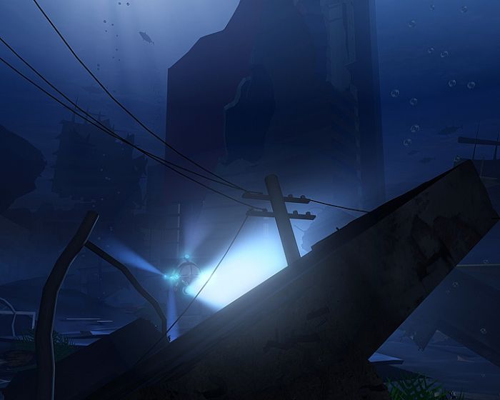 海底城市废墟全景,材质灯光全,摄像机动画