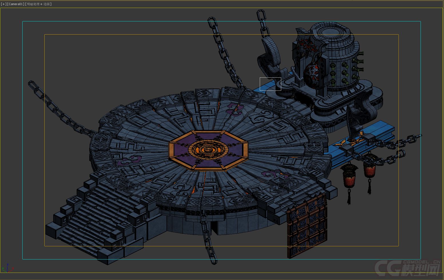 夜景 台子 游戏场景  锁链