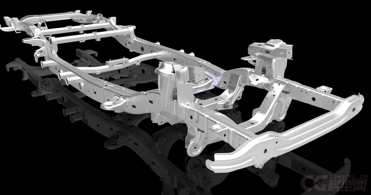 汽車底盤系統3d模型,底盤車架,超精細模_邊際放牛娃作品_車輛人力車_c