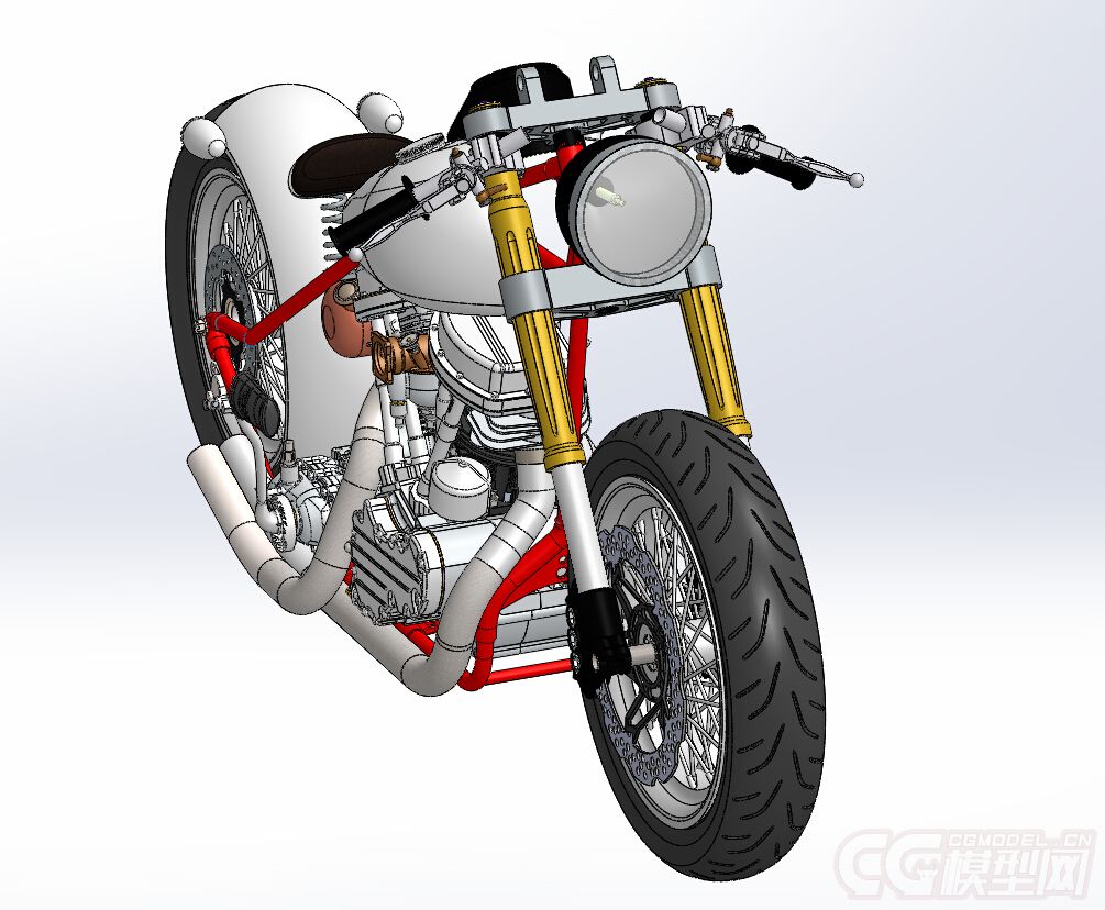 哈雷戴维森低骑士运动版摩托车3d模型,摩托车模型,超精细结构完整