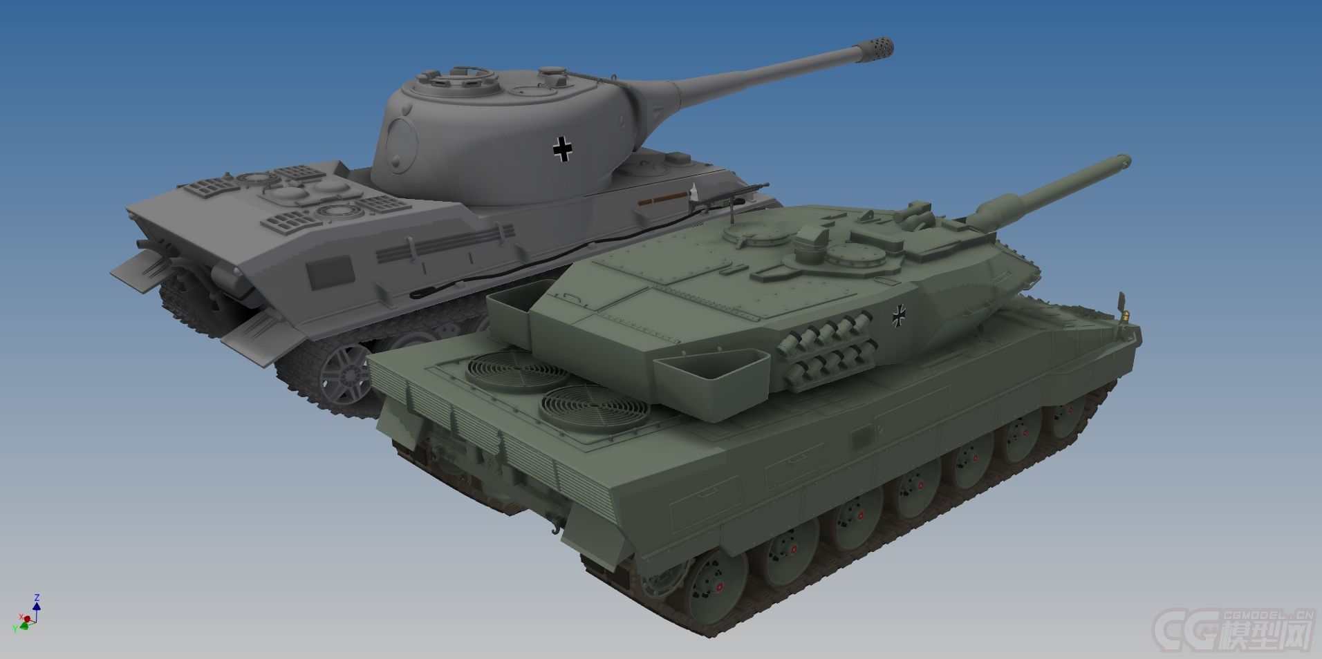 德国主战坦克3d模型,军事模型,武器,超帅气,超精细模型,提供多种三维