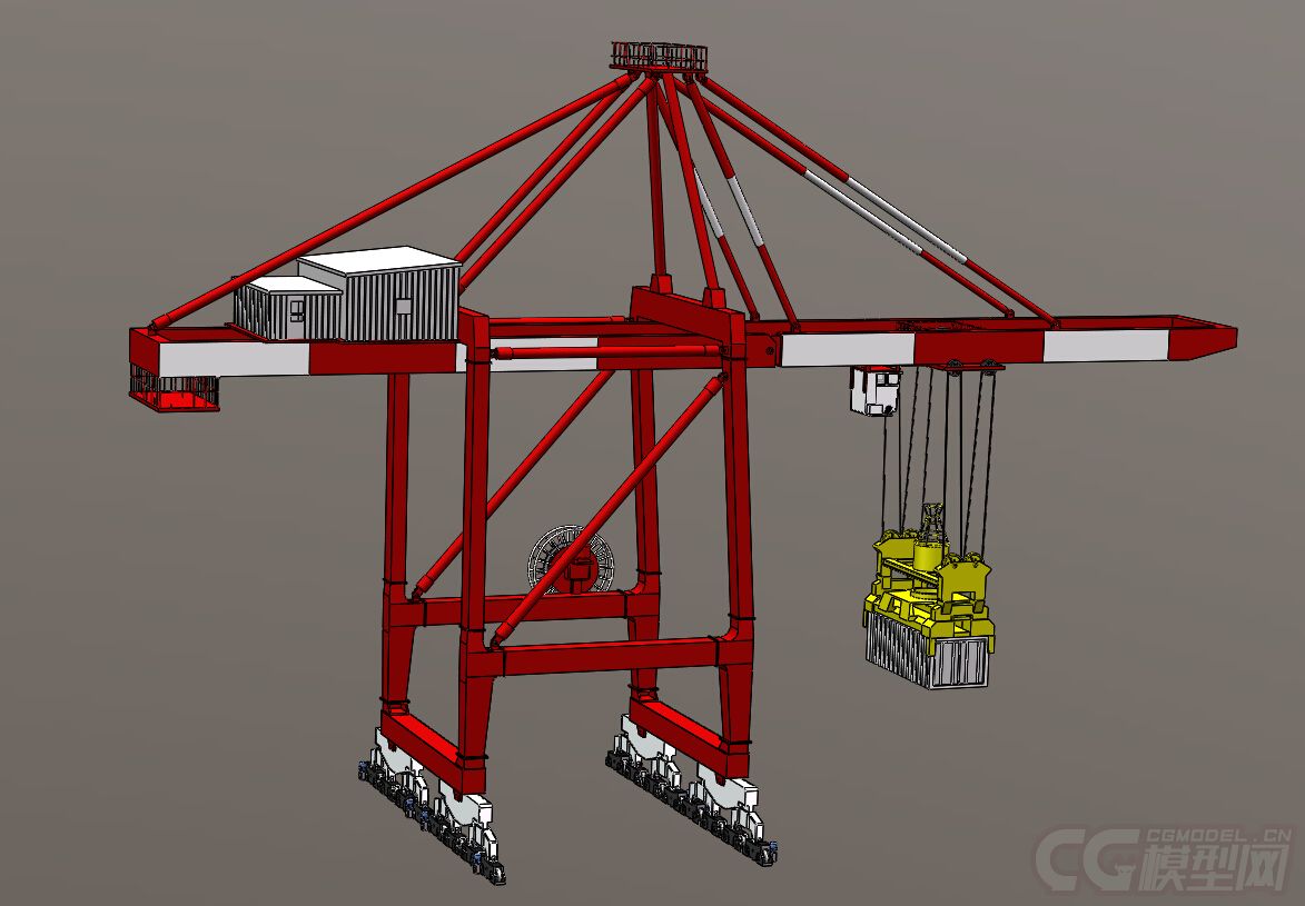 岸桥起重机3d模型,岸边集装箱起重机,岸边吊模型,细节丰富,提供多种