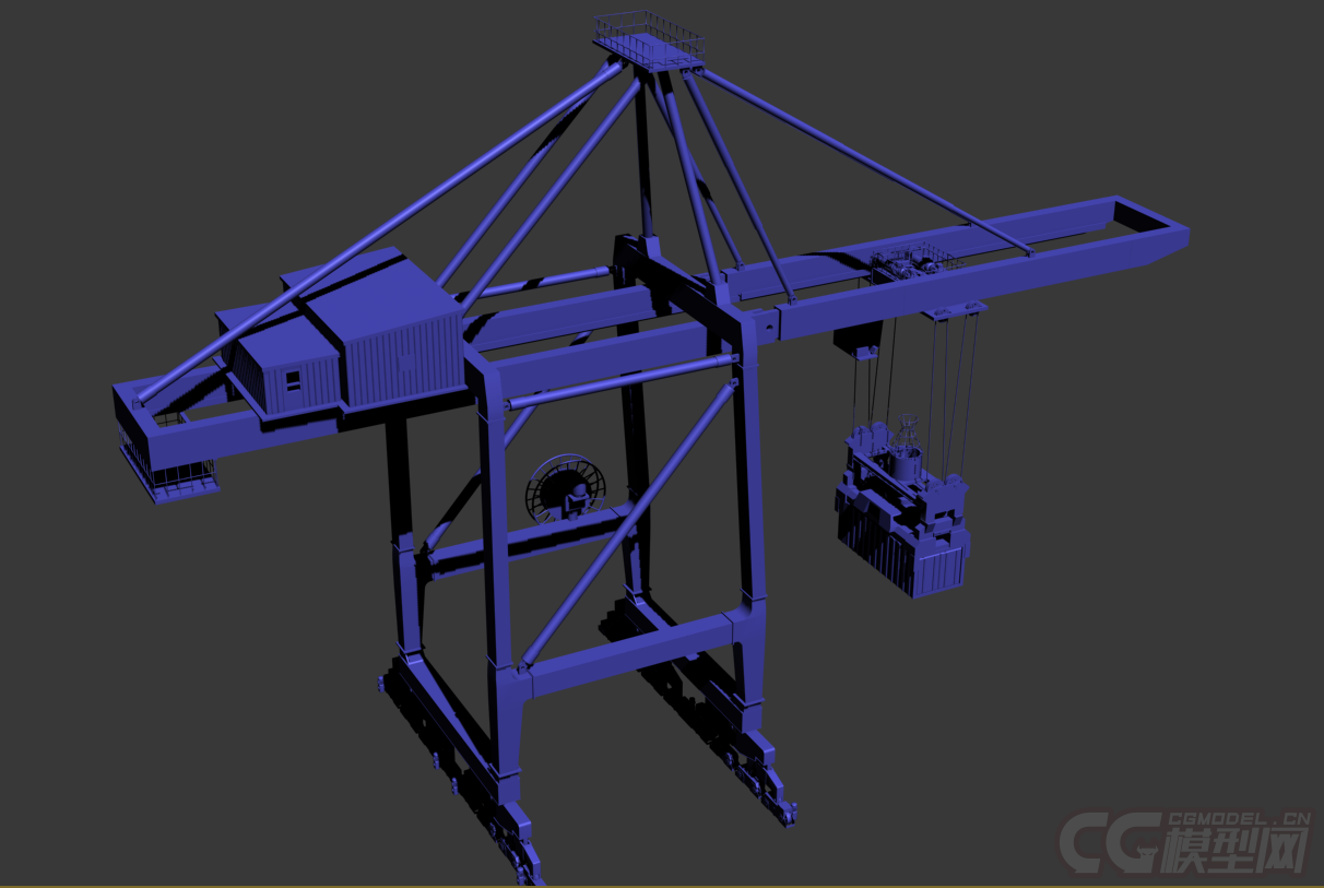 岸桥起重机3d模型,岸边集装箱起重机,岸边吊模型,细节丰富,提供多种