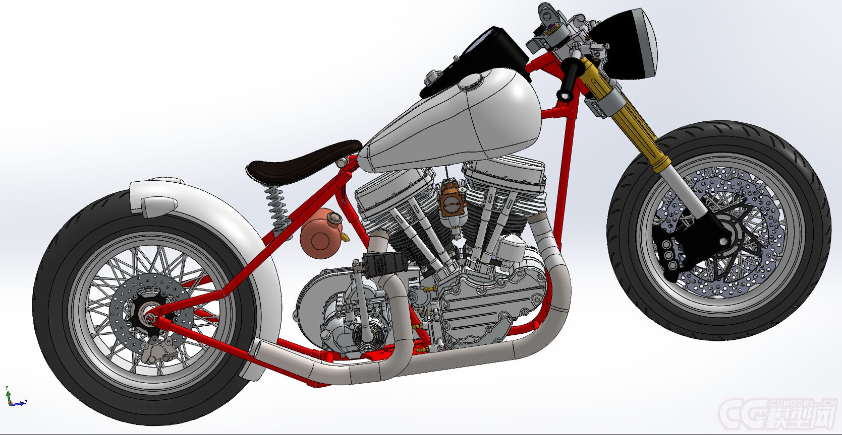 哈雷戴维森低骑士运动版摩托车3d模型,摩托车模型,超精细结构完整