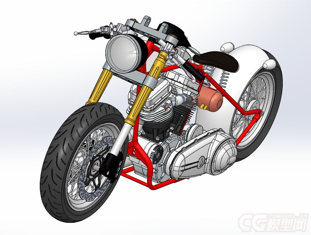 哈雷戴維森低騎士運動版摩托車3d模型,摩托車模型,超精細結構完整