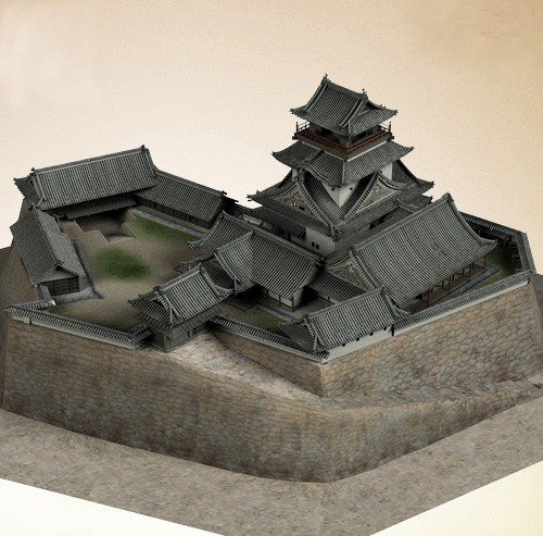 世界著名古建筑(1)——日本高知城,东方城堡,古城,塔楼完全仿真,日式