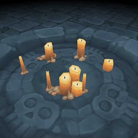 低面手绘贴图游戏素材1-蜡烛,烛台大全,蜡烛吊灯,4k贴图