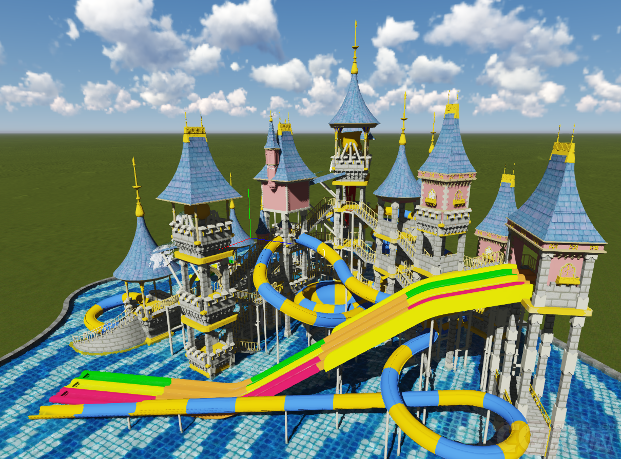 游乐园水寨(迪斯尼风格)游乐设施包含水滑_lijinxingstar作品_场景