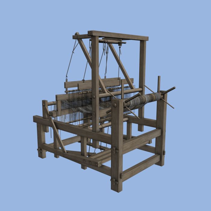 古代织布机 纺织布机 _chenshanshan201作品_生活用具其他_cg模型网