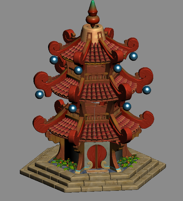 q版空中楼阁_mmmfdsjklcai作品_场景自然场景_cg模型网