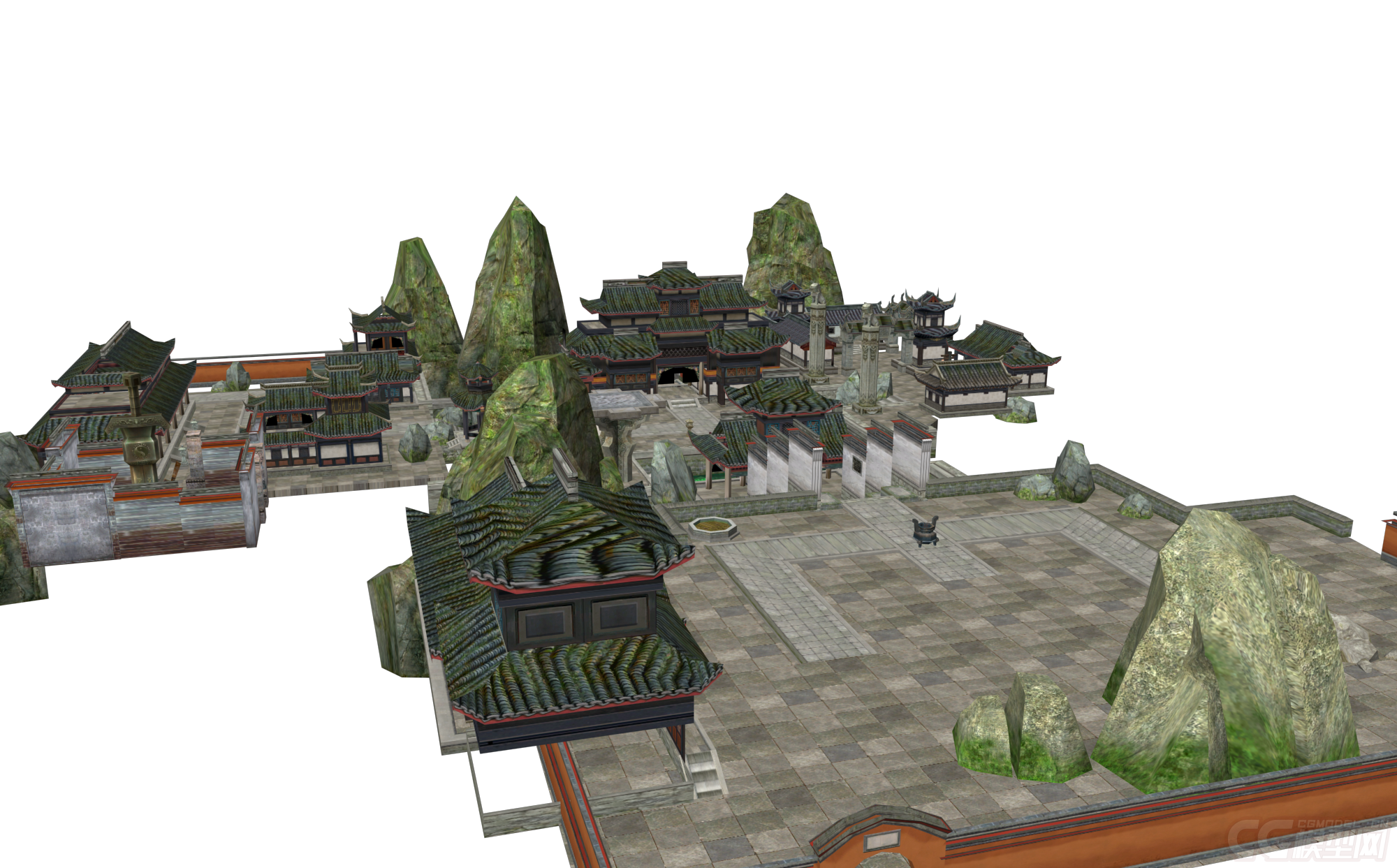 一座道观 道馆模型-自然场景模型库-模型下载-cg模型网