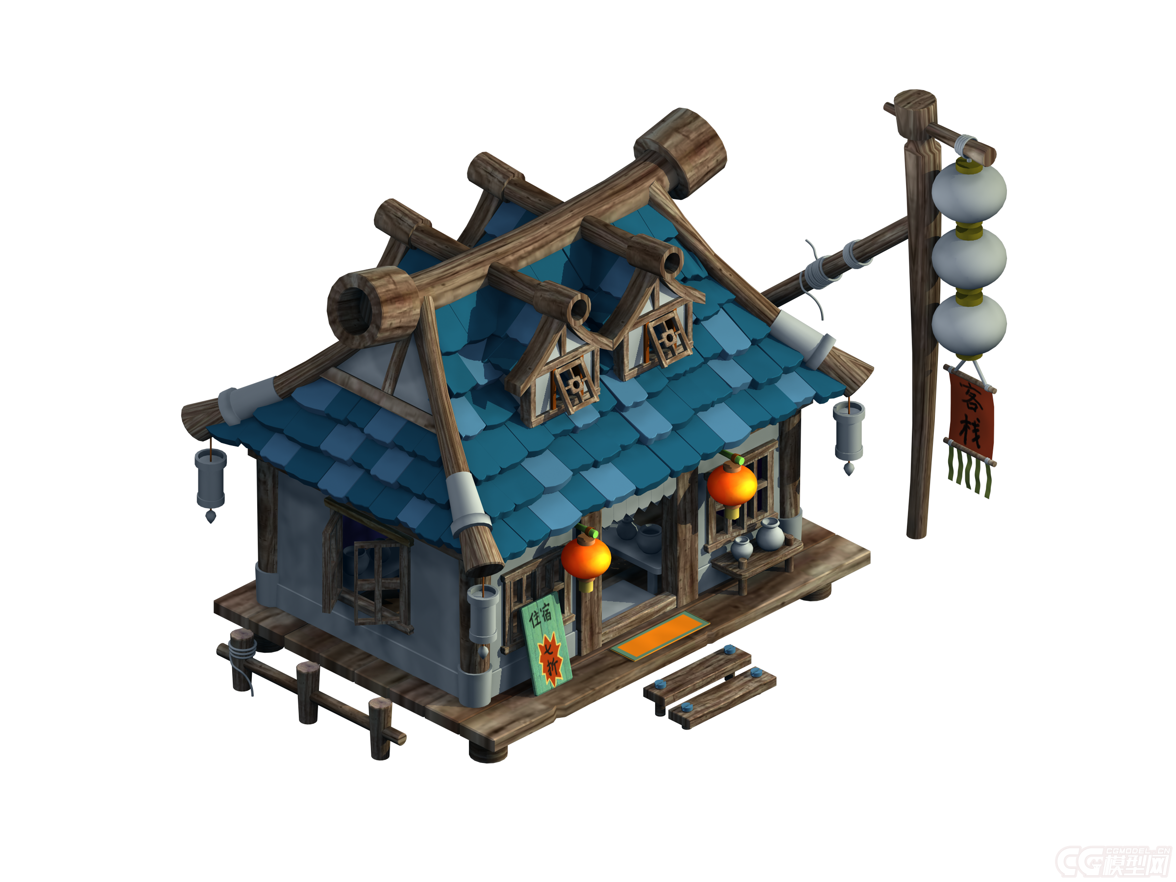 端游客栈精致的q版客栈