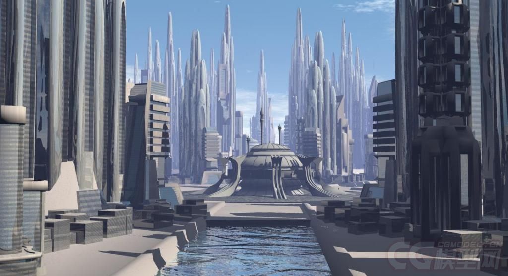 科幻系列之未来城市,城堡模型