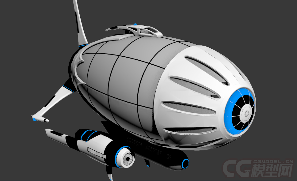 科幻飞船,未来海陆空飞艇_chenxu44716260作品_船艇科幻船_cg模型网