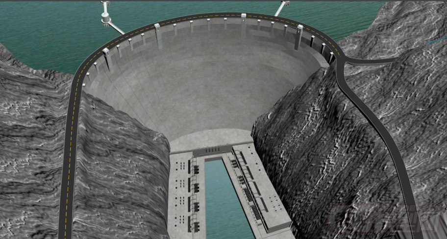 水库大坝模型水电站大坝重力坝