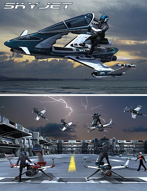科幻系列—未来飞行器,交通工具,天空摩托