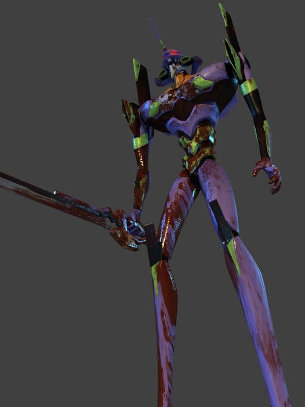 自己做的eva初号机 ** 带武器 带材_ketamine作品_人物机器人/机甲_cg