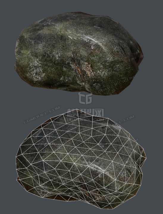 10个超写实次世代岩石石头组合碎石河边光滑石头白色石头