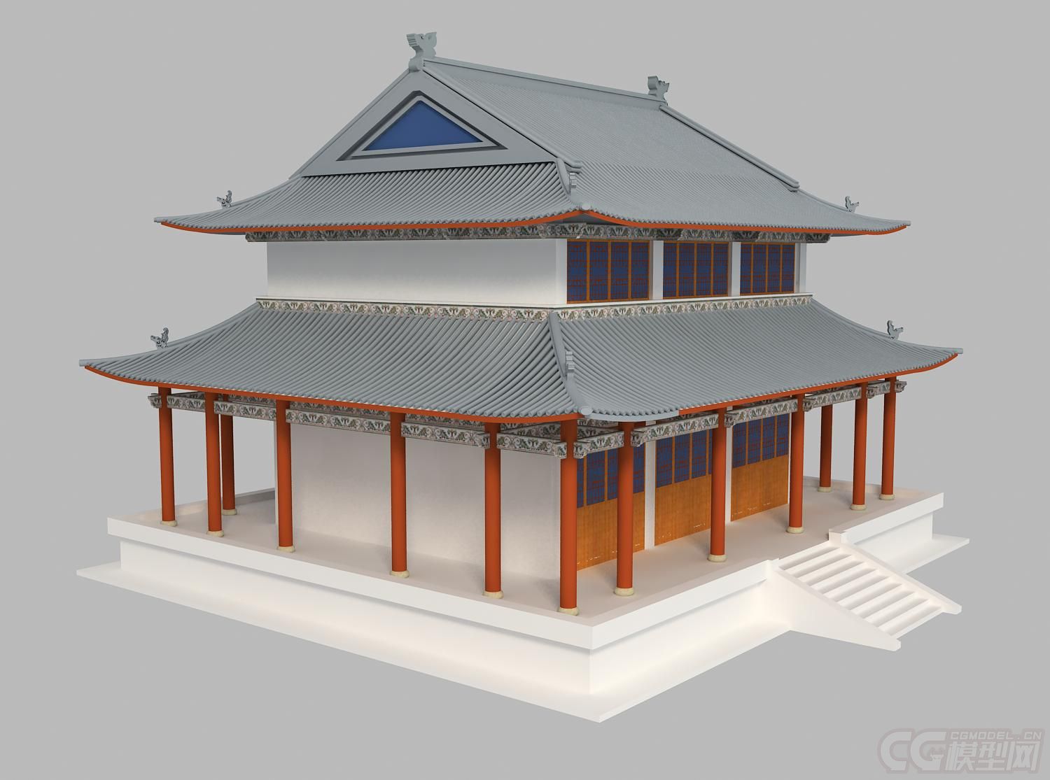 古建小廟,古代建築,塔樓,塔廟_00wang1122作品_場景自然場景_cg模型網