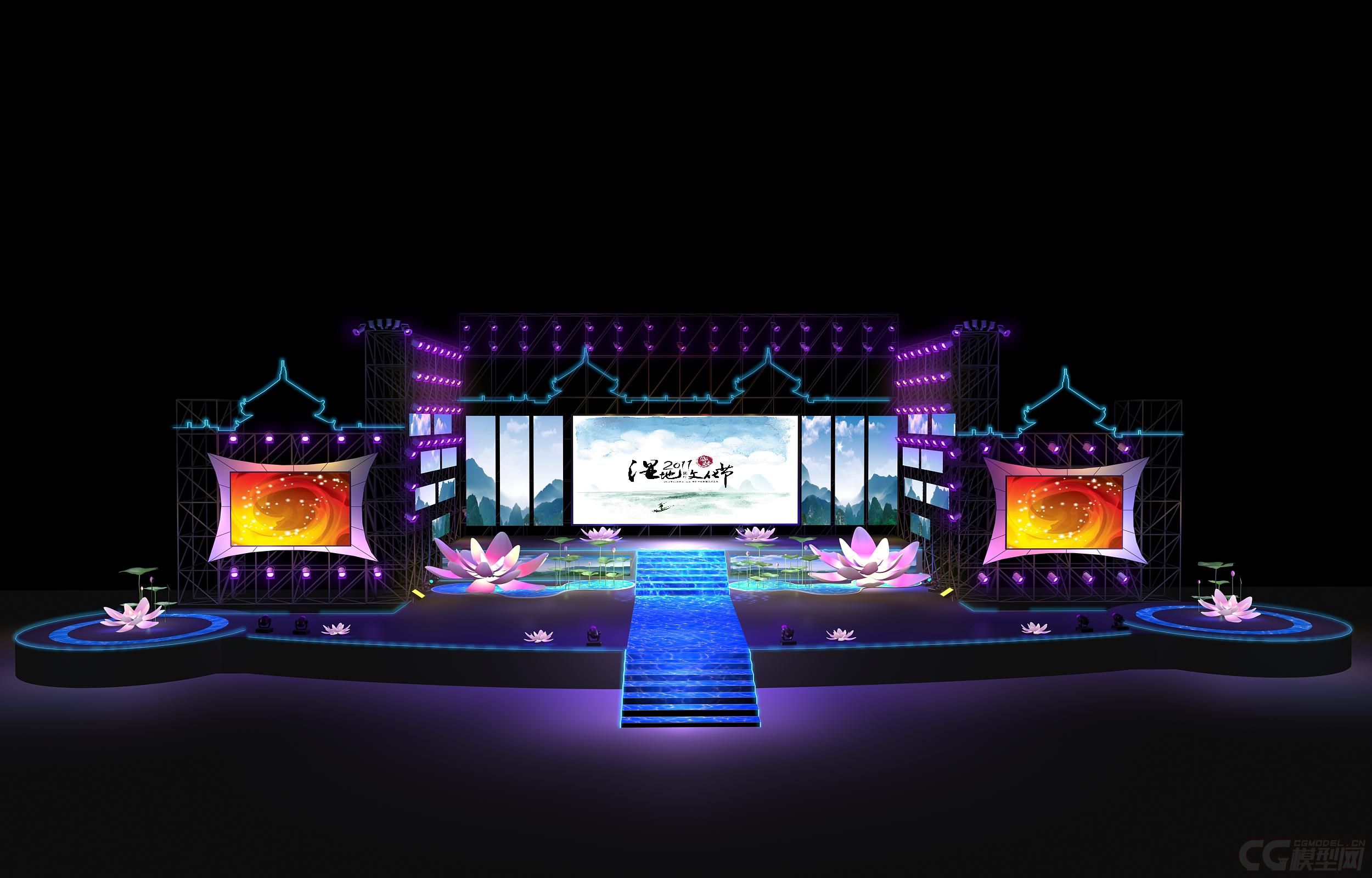 梦幻舞台设计,舞美,美陈设计,会场展会设_00wang1122作品_场景自然