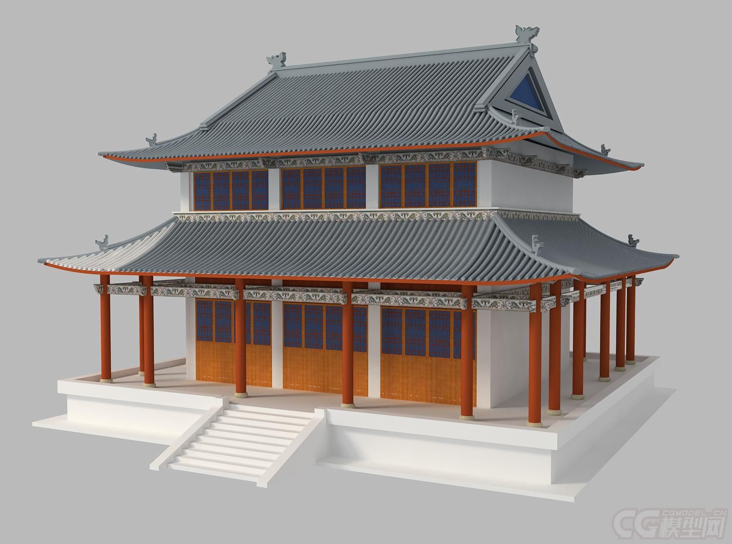 古建小廟,古代建築,塔樓,塔廟_00wang1122作品_場景自然場景_cg模型網