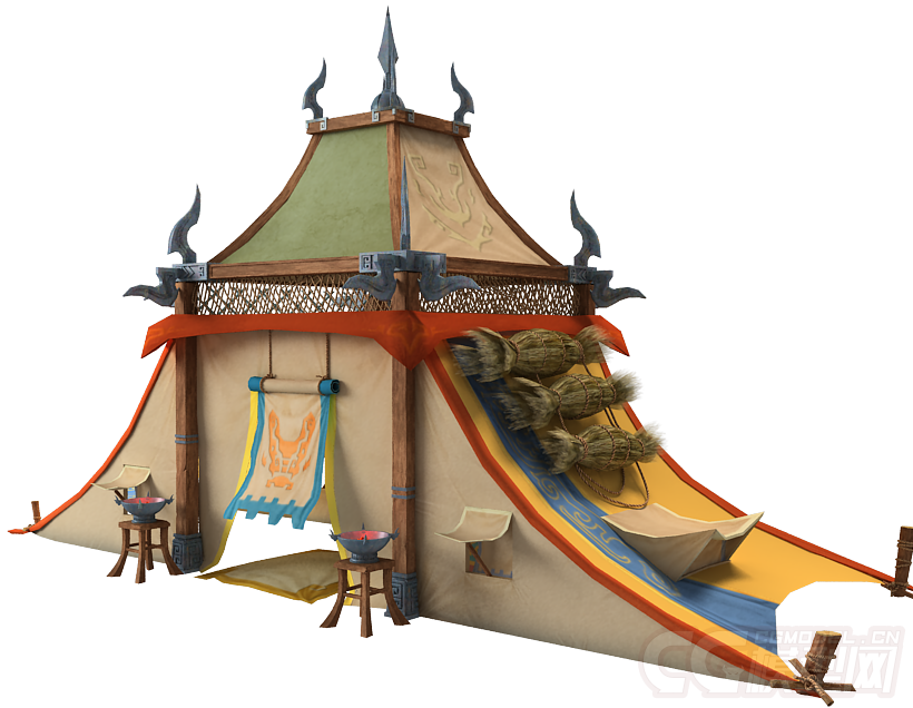 漂亮的干净军用帐篷,古代帐篷,行军帐篷,野外帐篷,军事战争战场用品