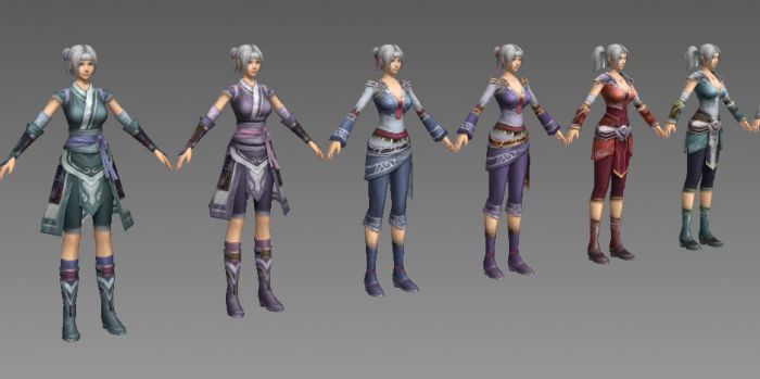 一组 中国风 女 轻甲 弓箭套装