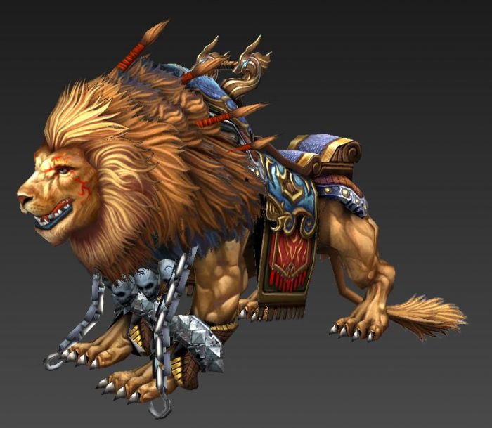 霸气狮子坐骑含obj格式