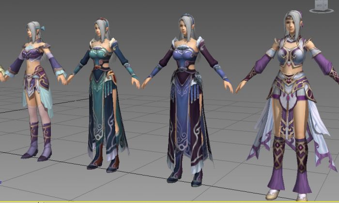 一组中国风女布甲法师套装